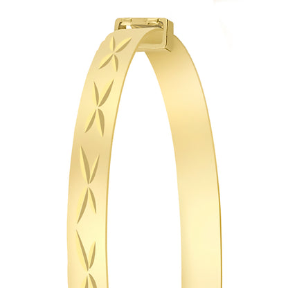 9ct Yellow Gold Diamond Cut 'Kiss' Baby Bangle