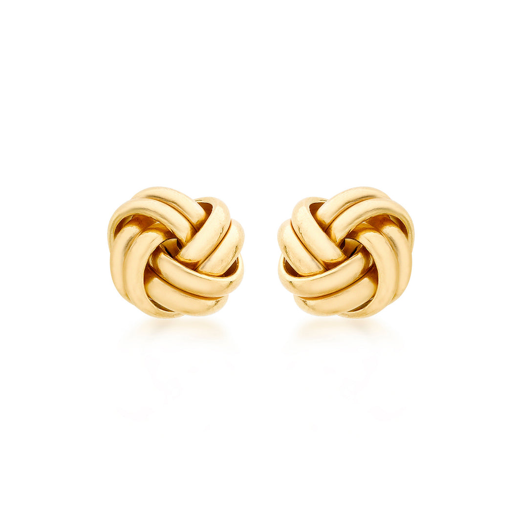 9ct Yellow Gold 10mm Double Twist Knot Earrings
