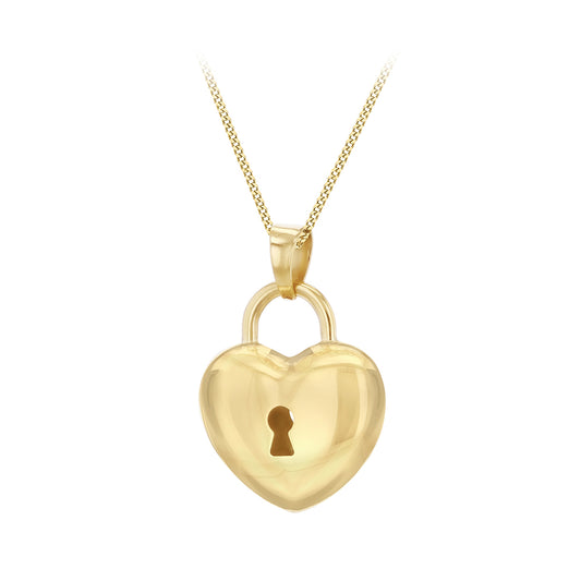 9ct Yellow Gold Key To My Heart Pendant Necklace