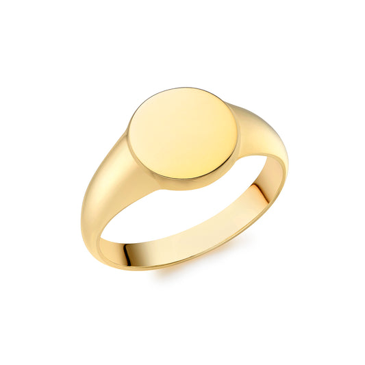 9ct Yellow Gold 9.5mm Round Signet Ring