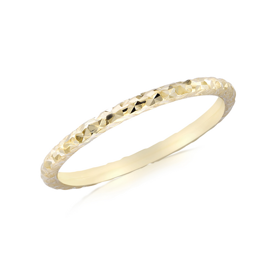 9ct Yellow Gold Diamond Cut Band