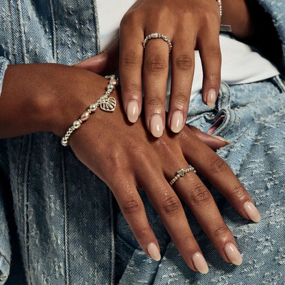 ChloBo Sterling Silver Loving Heart Pink Pearl Bracelet