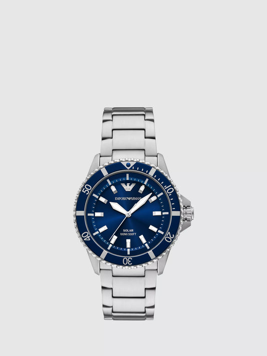 Emporio Armani 43mm Men's World Explorer Blue Dial Bracelet Watch