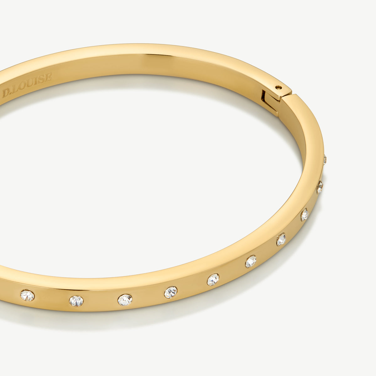 D.LOUISE Yellow Gold Plate Eternity Bangle Slim