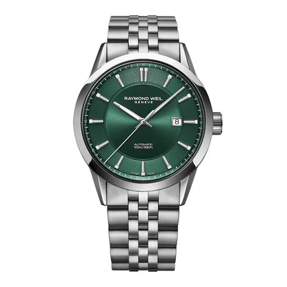 Raymond Weil 42mm Freelancer Automatic Green Dial Stainless Steel Bracelet Watch