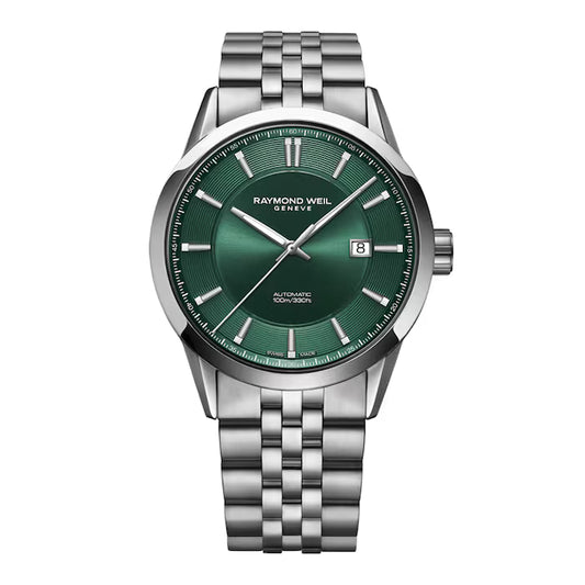 Raymond Weil 42mm Freelancer Automatic Green Dial Stainless Steel Bracelet Watch