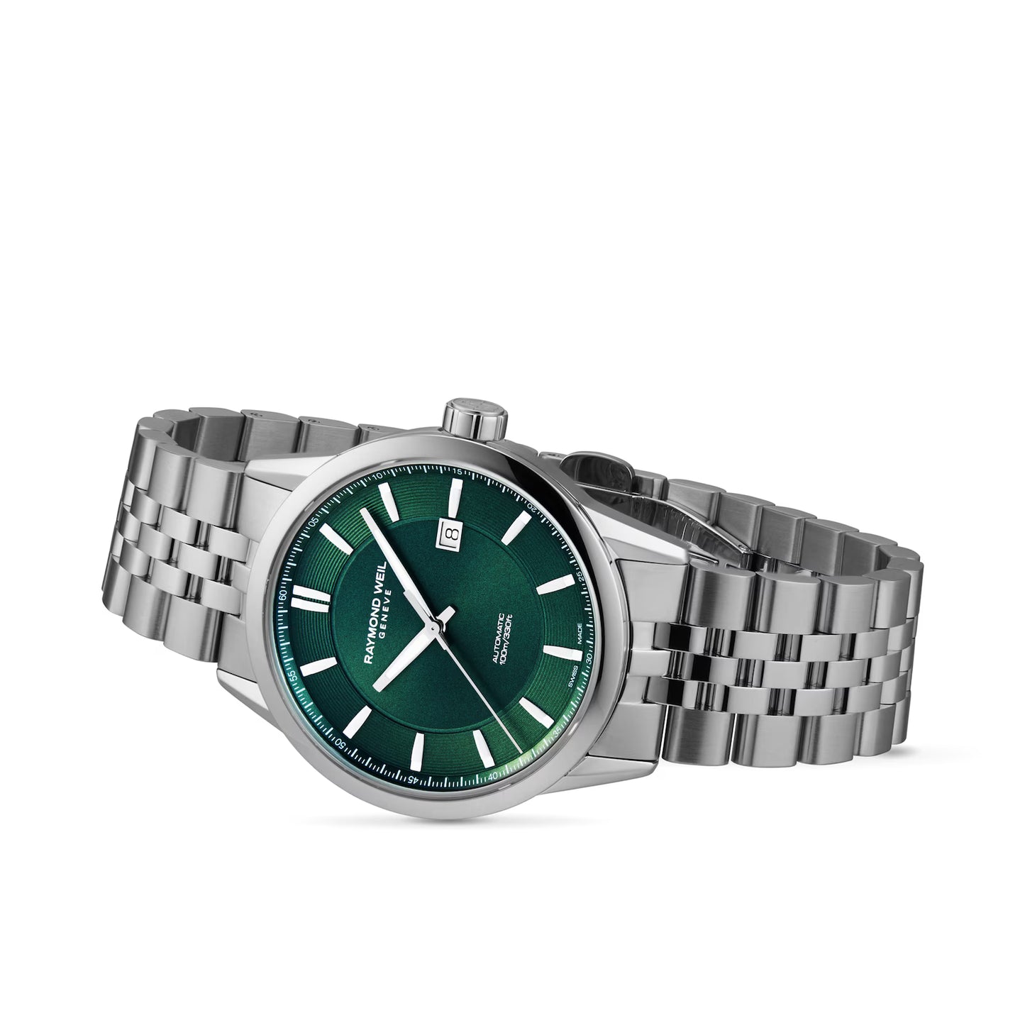 Raymond Weil 42mm Freelancer Automatic Green Dial Stainless Steel Bracelet Watch