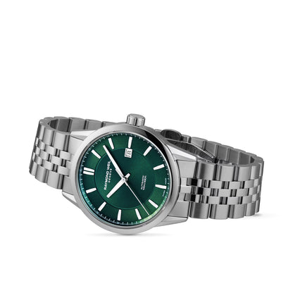 Raymond Weil 42mm Freelancer Automatic Green Dial Stainless Steel Bracelet Watch