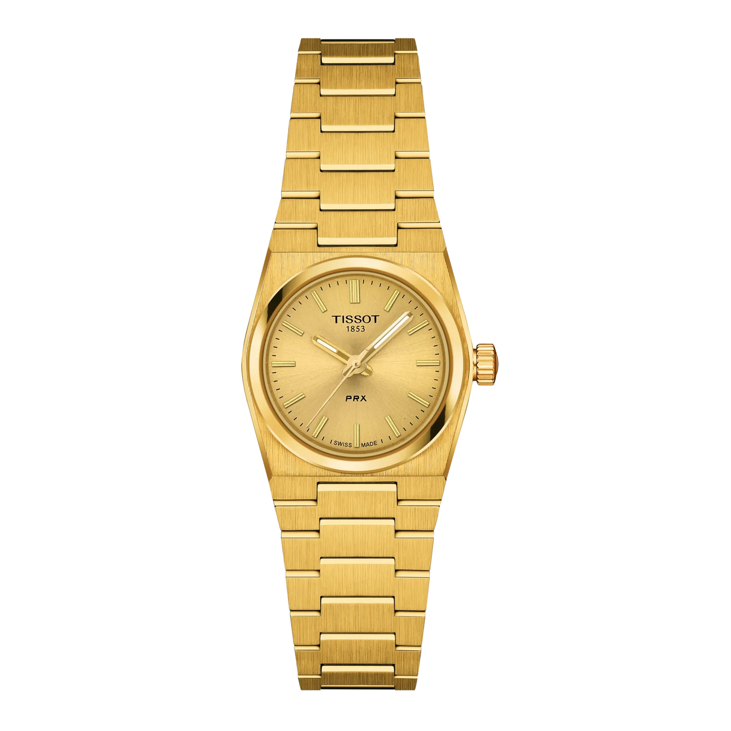 Tissot 25mm Yellow Tone PRX, Yellow Tone Dial, Ladies Bracelet Watch