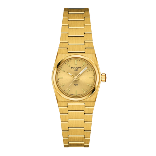 Tissot 25mm Yellow Tone PRX, Yellow Tone Dial, Ladies Bracelet Watch