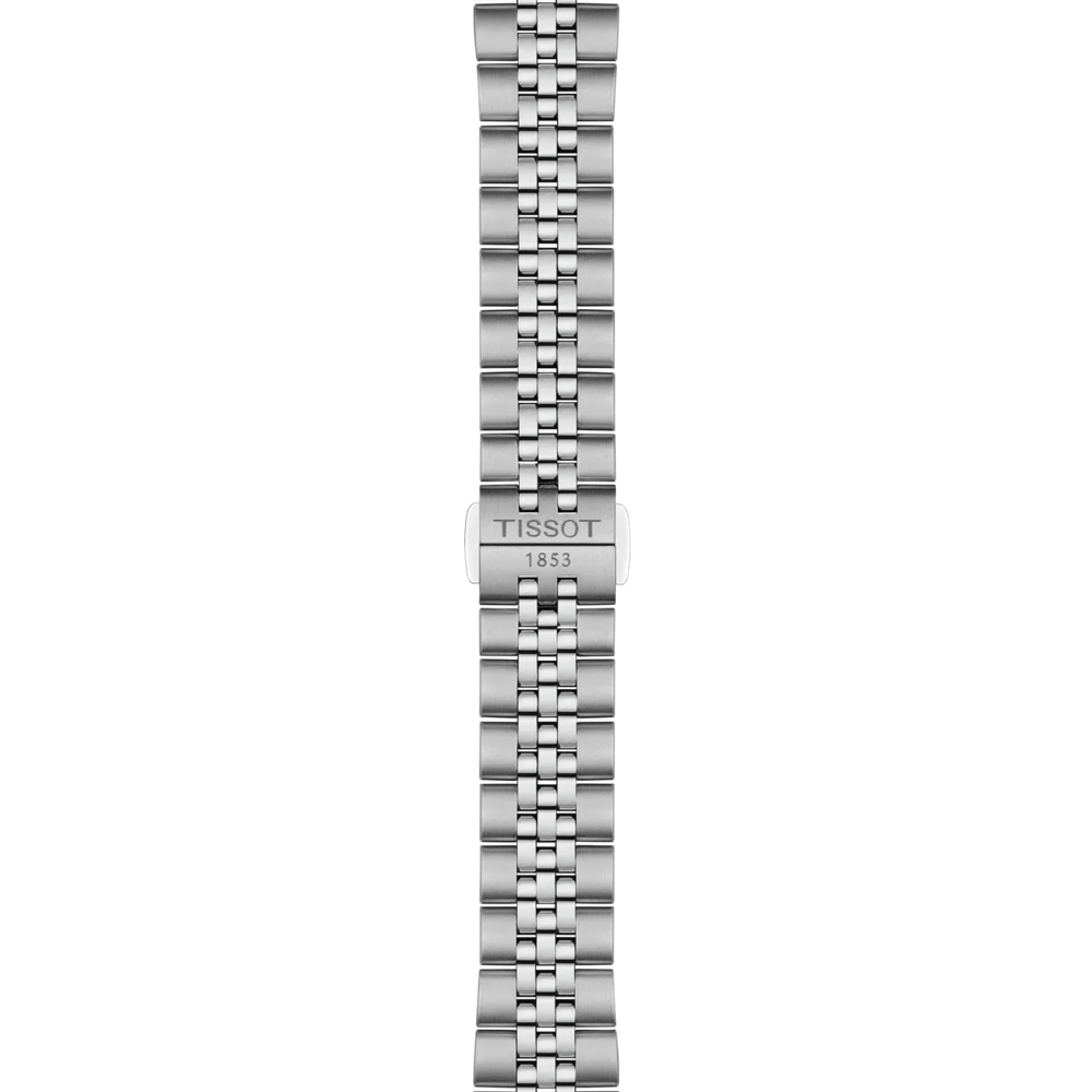 Tissot 30mm Silver Automatic Ballade, Ice Blue Fluted Dial & Bezel, Ladies Bracelet Watch