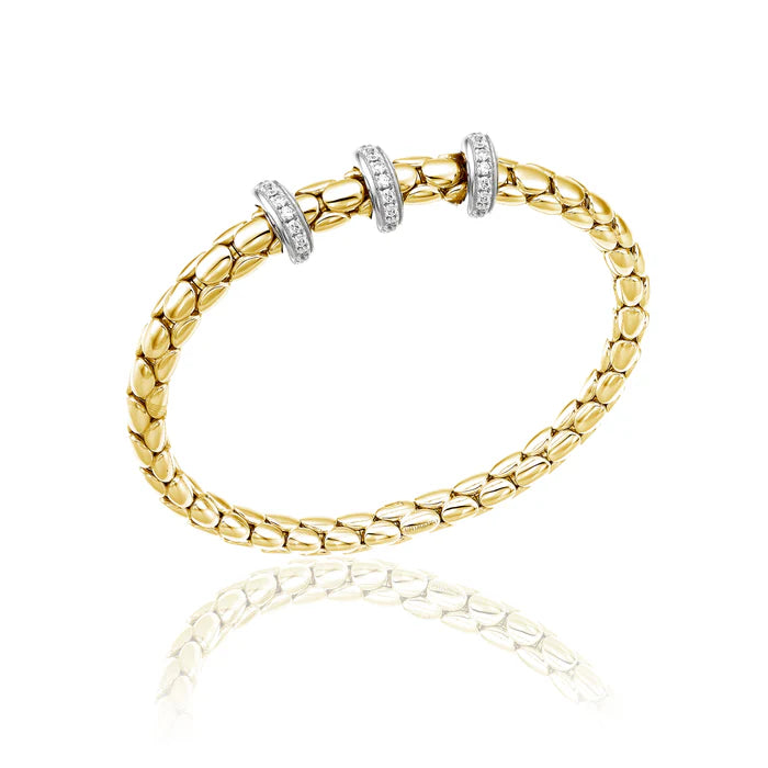 Chimento Stretch Spring 18ct Yellow Gold Diamond 0.56ct Bracelet