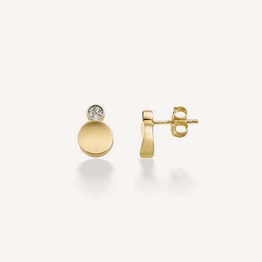Chimento Armillas Glow 18ct Yellow Gold Diamond Contoured Stud Earrings, 0.06ct