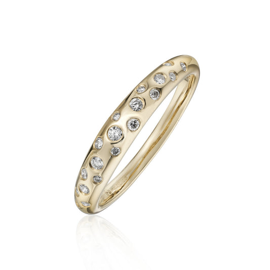 9ct Yellow Gold Diamond Cheetah Spot Ring