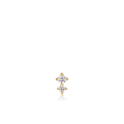 Ania Haie Yellow Gold Plate Double Sparkle CZ Single Cartilage Stud