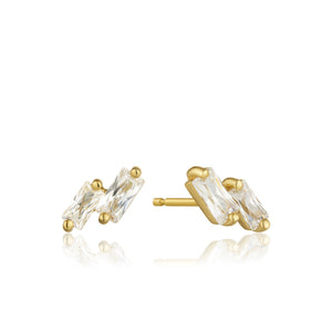 Ania Haie Yellow Gold Plated Silver Glow Stud CZ Earring's