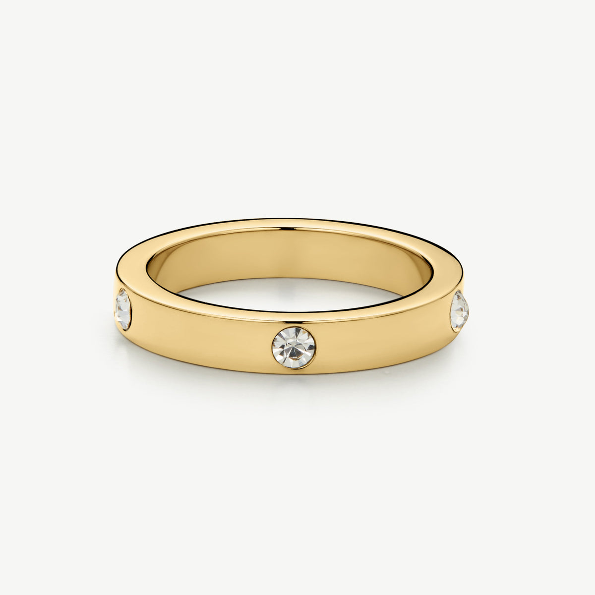 D.LOUISE Yellow Gold Plate Eternity Stacking Ring