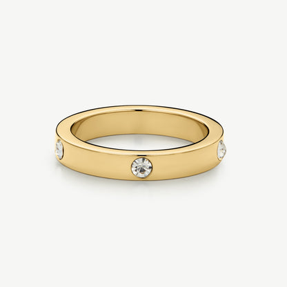 D.LOUISE Yellow Gold Plate Eternity Stacking Ring