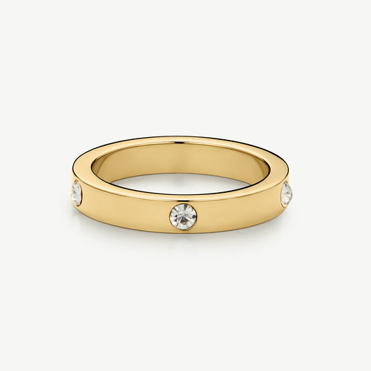 D.LOUISE Yellow Gold Plate Eternity Stacking Ring