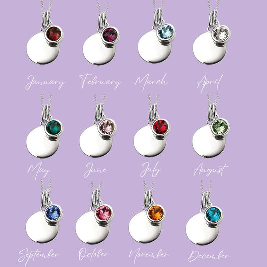Sterling Silver Crystal Birthstone Personalising Necklace's