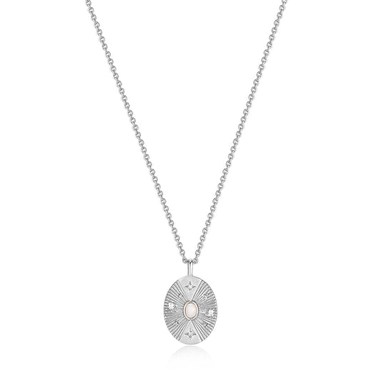 Ania Haie Sterling Silver Kyoto Pearl & CZ Oval Disc Necklace