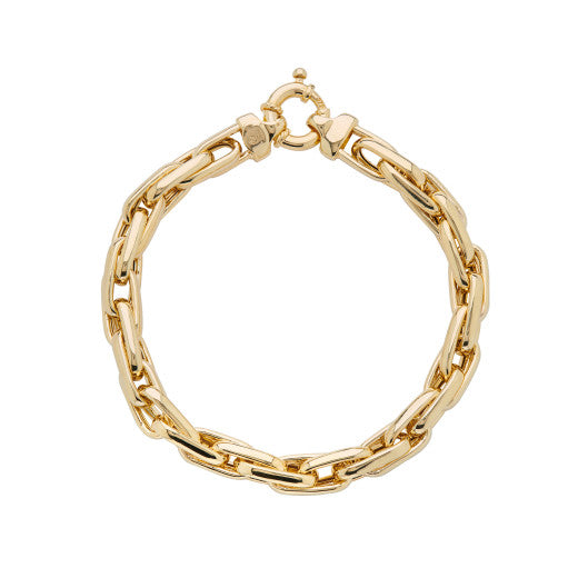 9ct Yellow Gold Close Elongated Oval Linked Bracelet