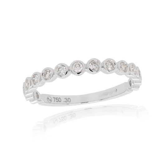 18ct White Gold Diamond Bubble Ring 0.30ct