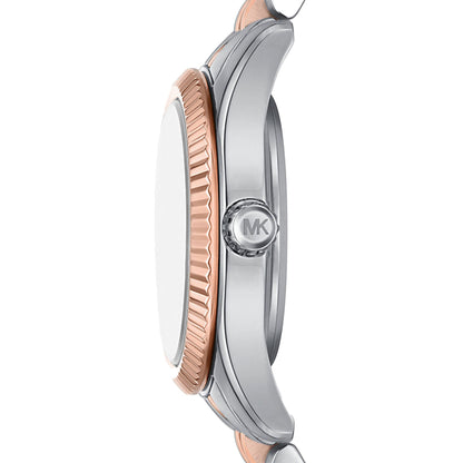 Michael Kors 26mm Ladies Lexington Pavé Rose Gold Tone Watch and Slider Bracelet Gift Set