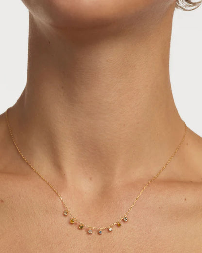 PDPAOLA Yellow Gold Coloured CZ Drop Necklace