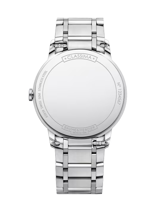 Baume & Mercier 42mm Classima White Dial with Date Window Steel Watch