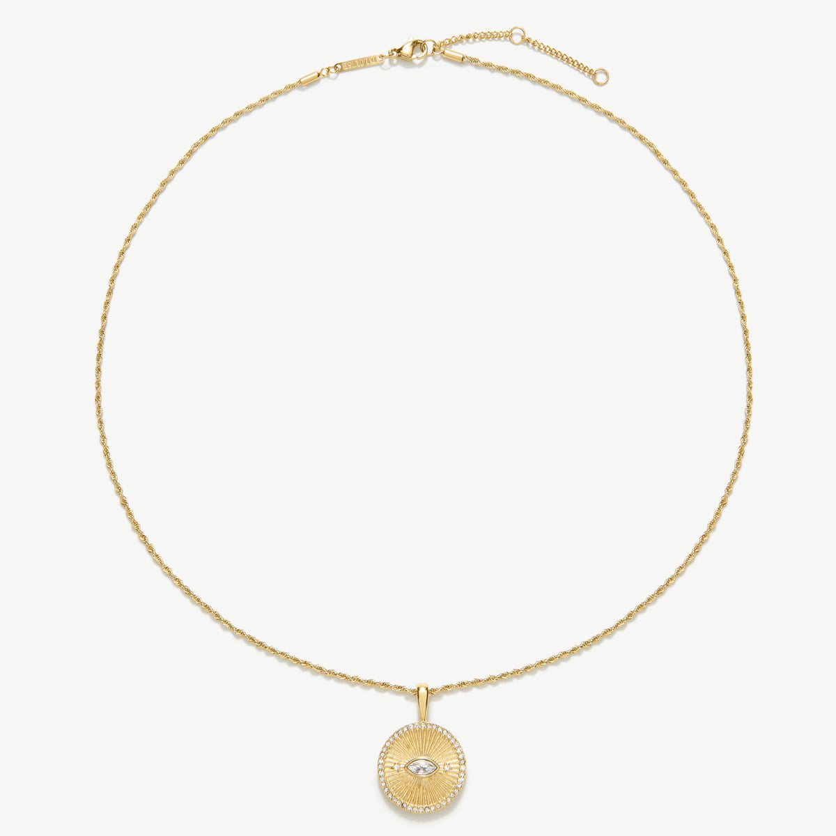 D.LOUISE Yellow Gold Plate Evil Eye Talisman Necklace