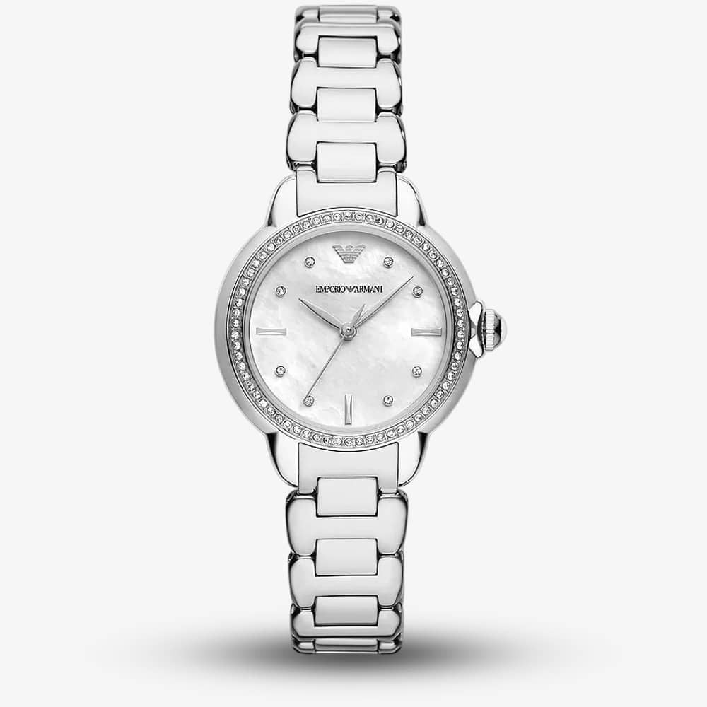 Emporio Armani 32mm Mia Mother of Pearl Link Watch