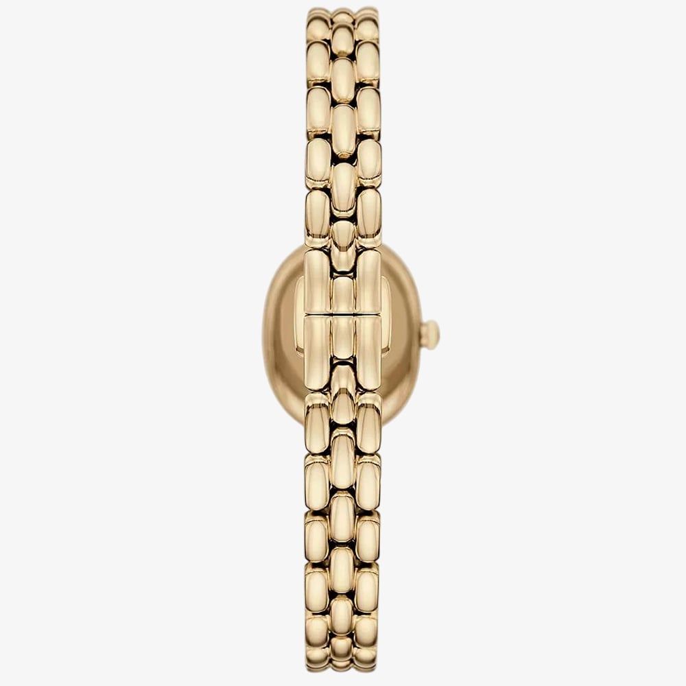 Emporio Armani 24mm Ladies Sinfonia Yellow Gold Tone Mother of Pearl Dial Link Watch