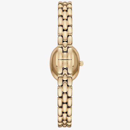 Emporio Armani 24mm Ladies Sinfonia Yellow Gold Tone Mother of Pearl Dial Link Watch