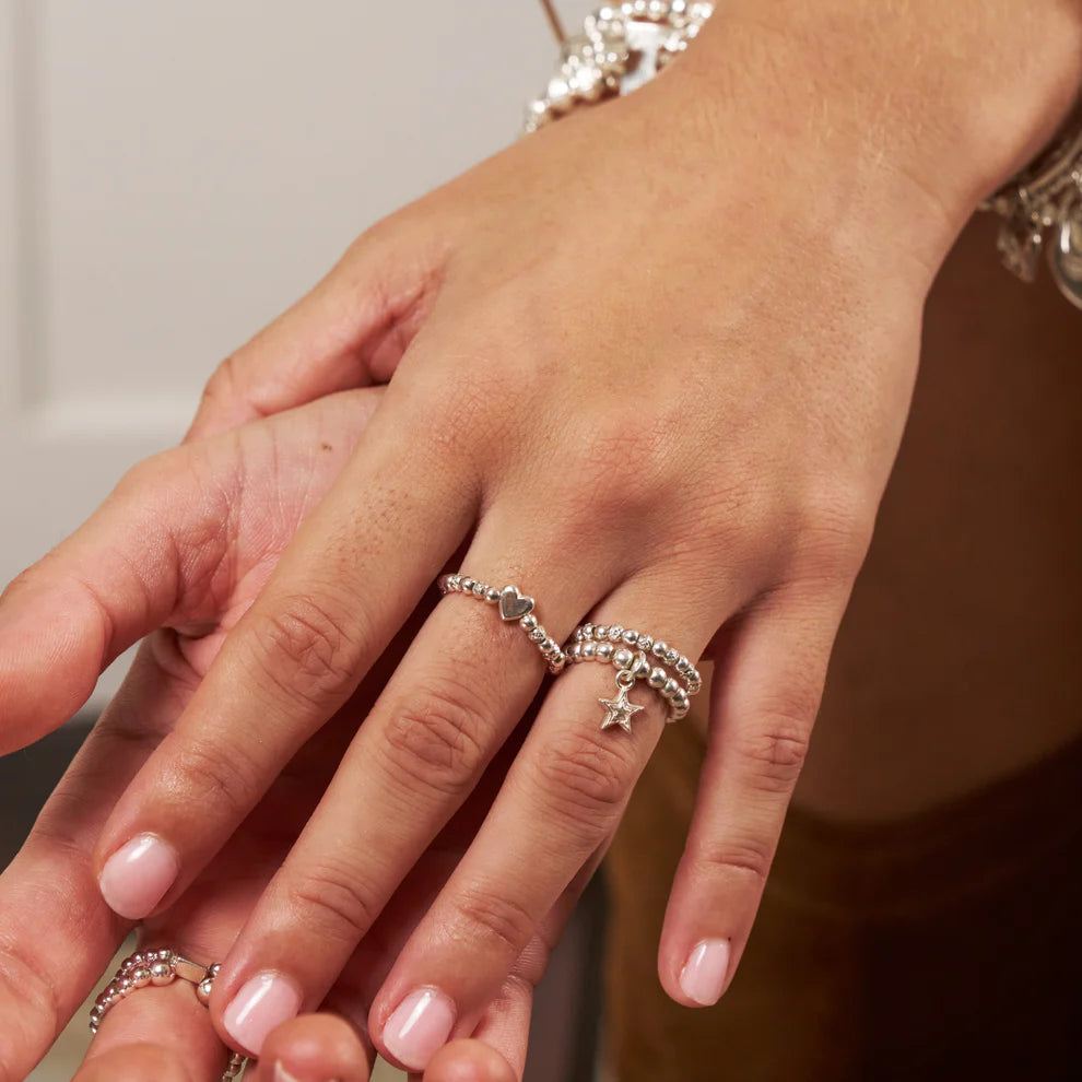 ChloBo Sterling Silver Inset Heart Ring - Size Medium