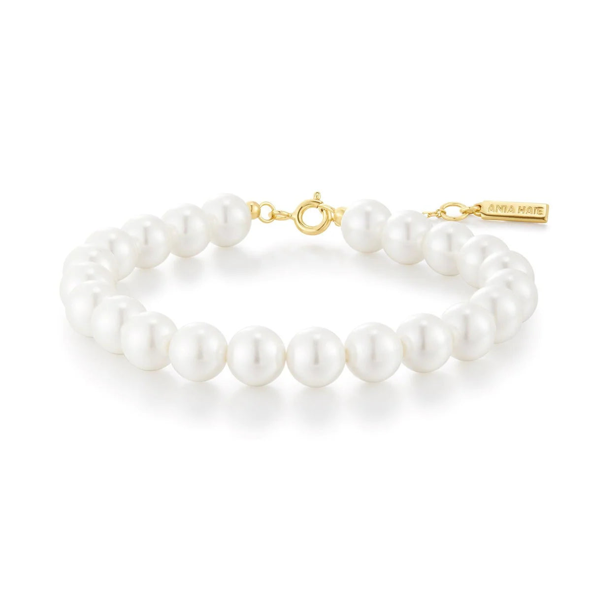 Ania Haie Gold Plated Shell Pearl Beaded Bracelet