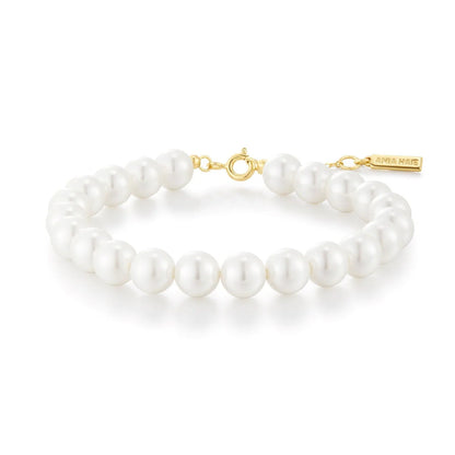 Ania Haie Gold Plated Shell Pearl Beaded Bracelet