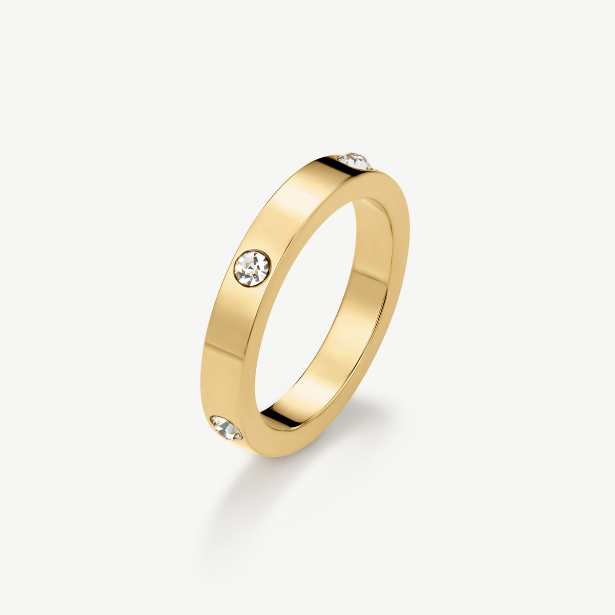 D.LOUISE Yellow Gold Plate Eternity Stacking Ring