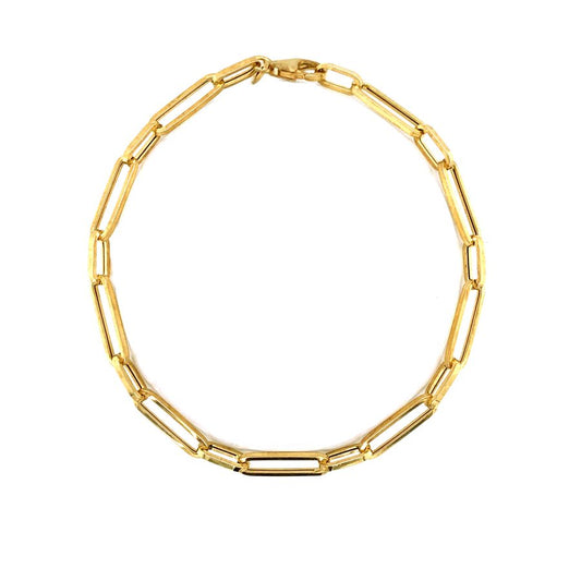9ct Yellow Gold Oval Long Link Bracelet