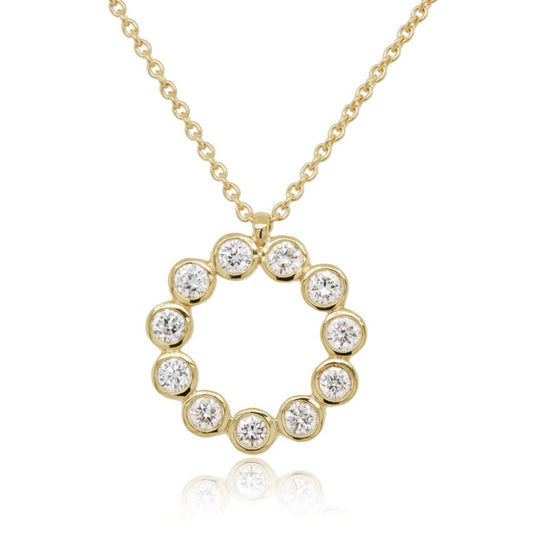 18ct Yellow Gold Bubble Diamond Necklace, 0.33ct