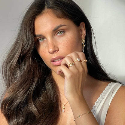 Sterling Silver Yellow Gold Plated Flower Freshwater Pearl Necklace