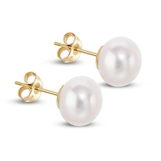 9ct Yellow Gold Freshwater Pearl Stud Earrings