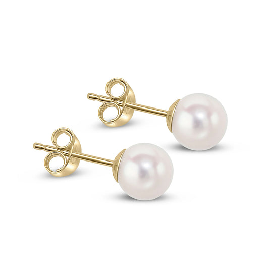 9ct Yellow Gold Pear Akoya Pearl Stud Earrings