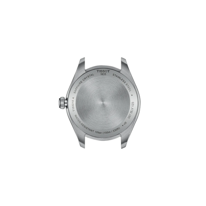 Tissot 34mm Silver PR100, Ice Blue & Date Dial, Ladies Bracelet Watch