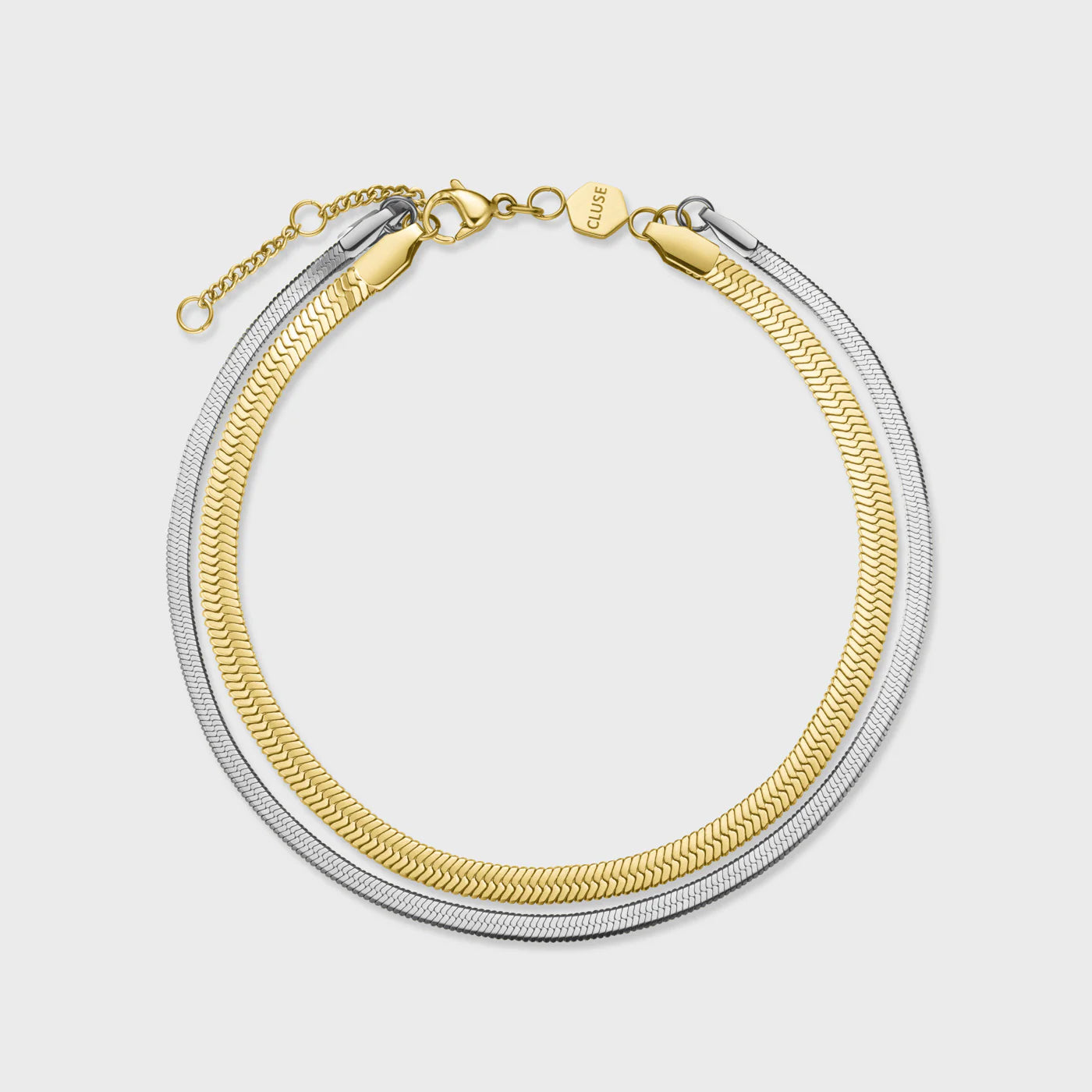 Cluse 24mm Gracieuse Petite White Dial Two-Tone & Double Snake Bracelet Gift Box