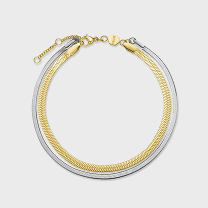 Cluse 24mm Gracieuse Petite White Dial Two-Tone & Double Snake Bracelet Gift Box