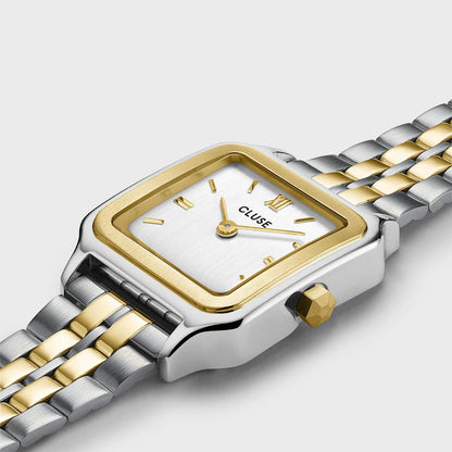 Cluse 24mm Gracieuse Petite White Dial Two-Tone & Double Snake Bracelet Gift Box