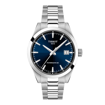 Tissot 38mm Silver Tone Gentleman, Blue & Date Dial, Gents Bracelet Watch