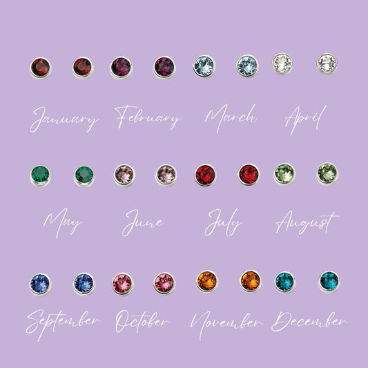 Sterling Silver Crystal Birthstone Earring's