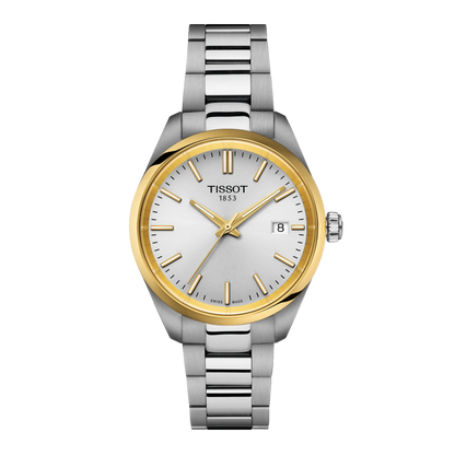 Tissot 34mm PR100 Yellow Gold & Silver Tone Ladies Bracelet Watch